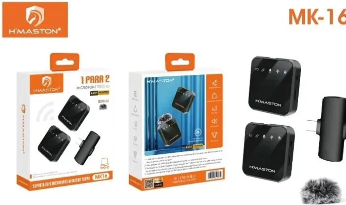 Microfone lapela profissional H'maston Android/ios M16