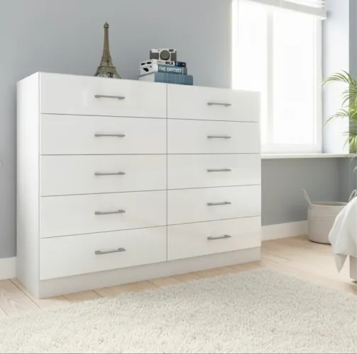 Cômoda 10 Gavetas Caribe Branco - Fellicci