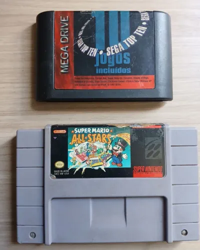 Fitas Super Nintendo e Mega Drive