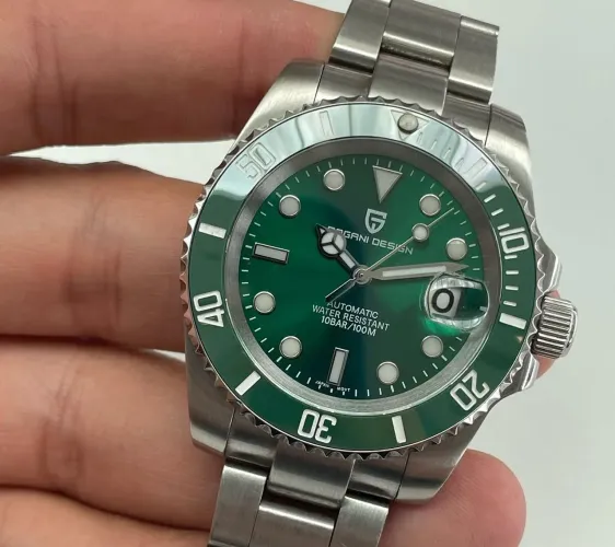 Relógio Pagani Design Automático Mecânico 43MM Safira Verde Hulk