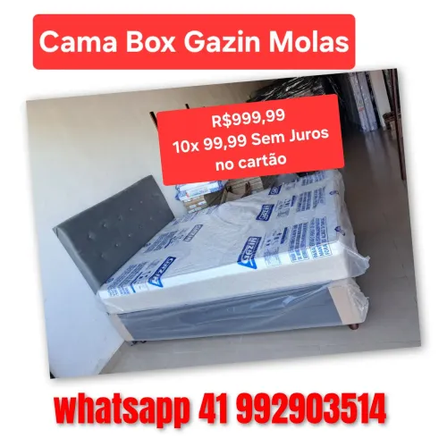 Cama box casal molas Los Angeles novo # 10x sem juros no cartão