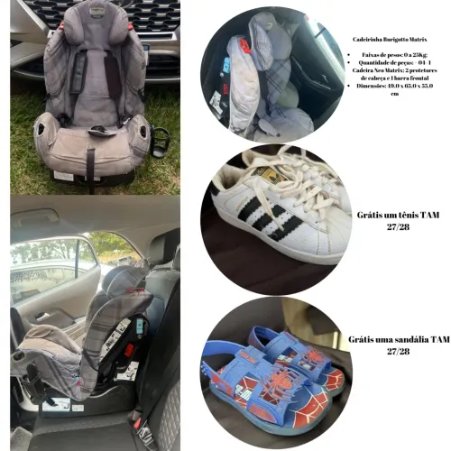 Cadeirinha de bebê burigotto matrix com tênis e sandália 