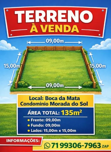 Vende se Terreno condomínio Morada do Sol