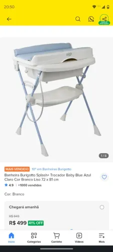 Banheira e trocador Splash para bebe