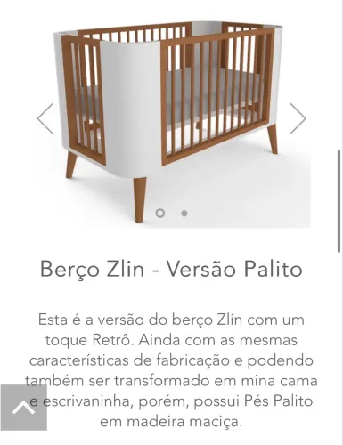 Berço Zlin versão pé palito madeira maciça
