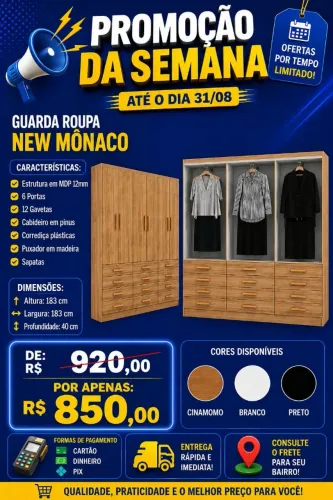 Guarda roupa New Mônaco