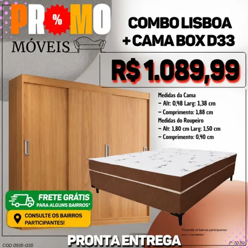 ROUPEIRO + CAMA CASAL D33 PROMOÇÃO