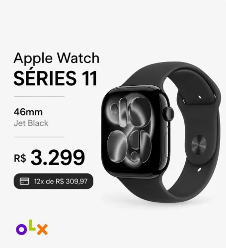 Apple Watch séries 11 46mm jet black - nota fiscal + 1 ano de garantia