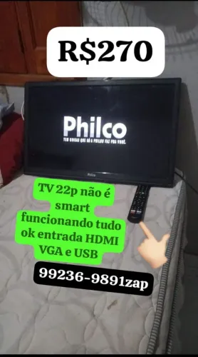 TV Philco 22p LED não é smart entrada HDMI VGA USB funcionando tudo tem que vir buscar
