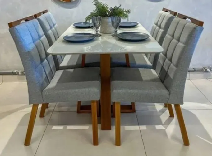 Mesa de Jantar Emily com 4 Cadeiras Emily 120x80 - Forte Atacadista