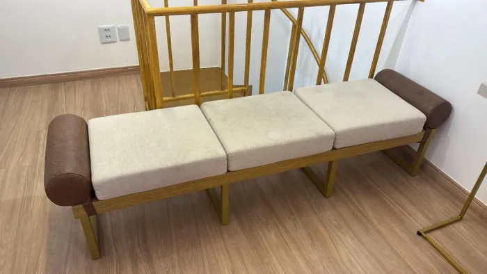 Banco madeira maciça e ferro fundido 