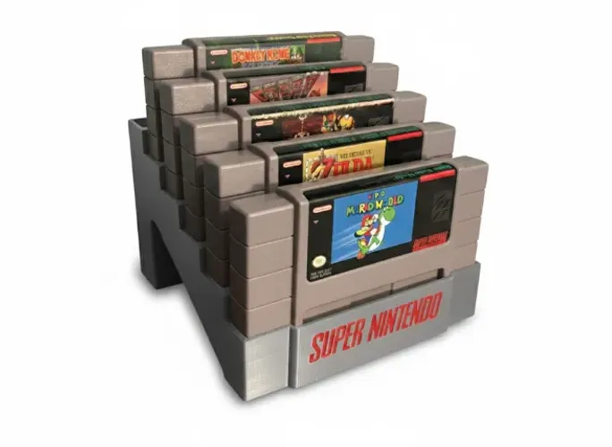 Suporte para Cartucho de super nintendo Delux para 6 cartuchos- Snes