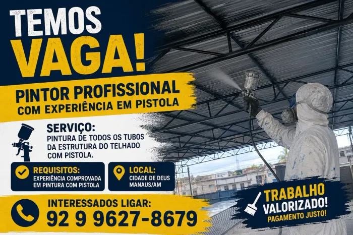 Vaga para pintor disponível 