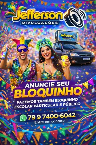 Anuncie seu Bloquinho de Carnaval com Carro de Som - Jefferson Divulgações