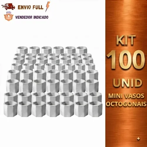 Kit 100 mini vasos gesso 5x5cm