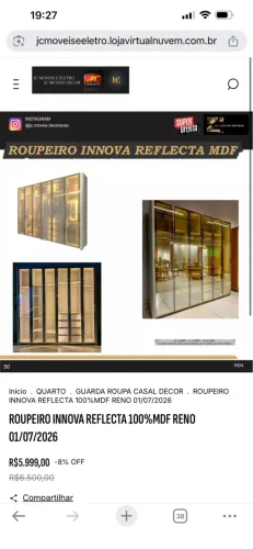 ROUPEIRO INNOVA REFLECTA CLOSET MDF
