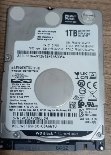 Hd 1 tera WD para notebook ou Playstation