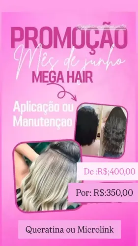 Aplicação e manutenção de mega hair 