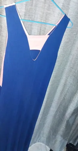 Vestido azul com rosa GG
