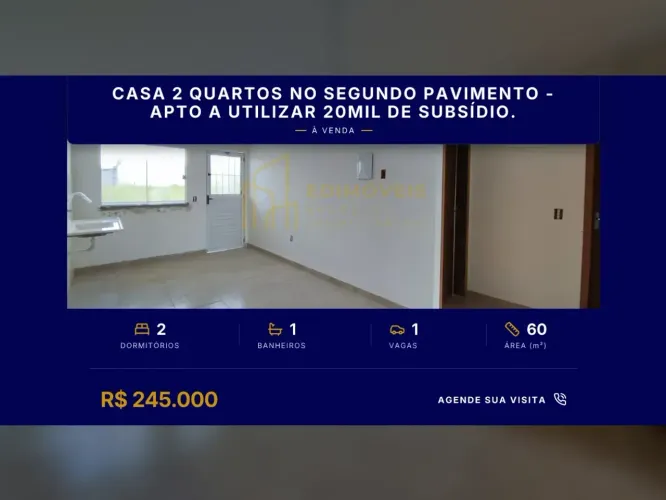 Seu novo lar no Residencial Centro da Serra: Casa com conceito aberto e 2 quartos!
