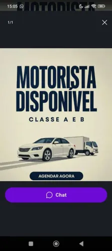Motorista disponível CAT A E B