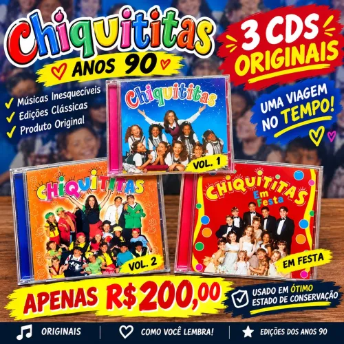 Coleção Cds Chiquititas Anos 90 - 3 Cds ORIGINAIS