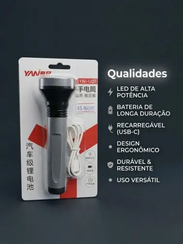 Lanterna Tática Recarregável de Alta Potência YAN (Modelo YN-U01)