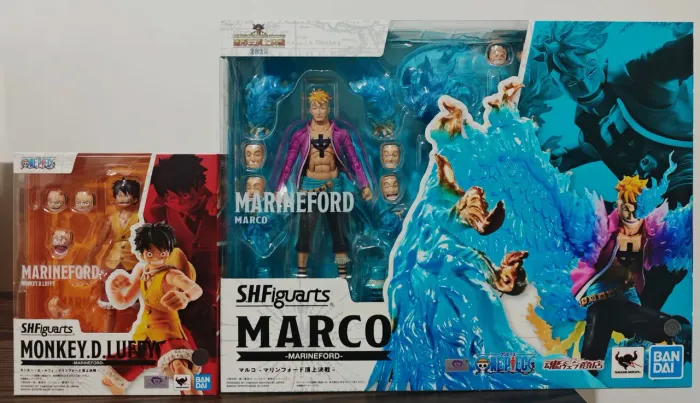 Luffy Marineford e Marco Marineford - Exclusivos - S.H.Figuarts Bandai - NOVOS