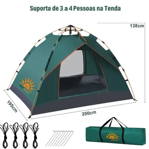 Barraca de Acampamento a Prova d'água - 4 Pessoas 210*210*138cm NEWHAWAII