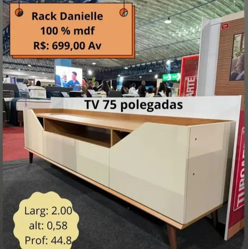PROMOÇÃO URGENTE - Rack 100% MDF para tv de até 75 POLEGADAS por apenas 12x R$58,90