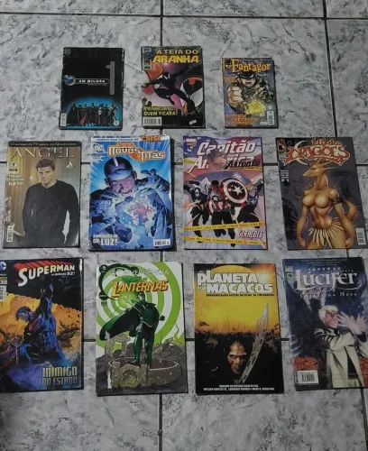 Lote 11 revistas coleção desenho anime antigas heróis marvel dc 