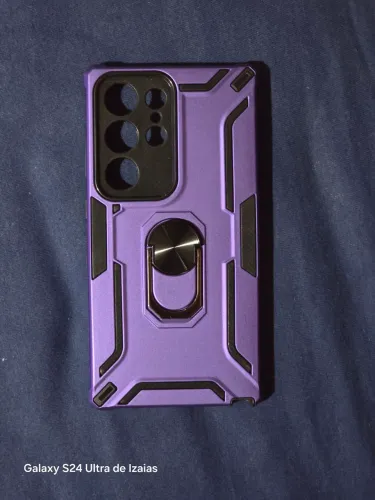Capa com Anel Roxa Robusta para Galaxy S24 Ultra