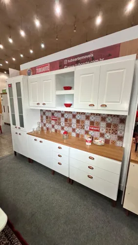 Cozinha Modulada Jessica Tuboarte 100% MDF, 10 Portas e 06 Gavetas - Entrega Imediata!