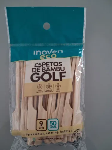 Palito Golf Bambu para Lanche 9cm Inoven 50un