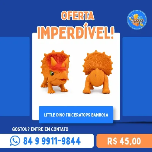 Litlle Dino Triceratops Bambola