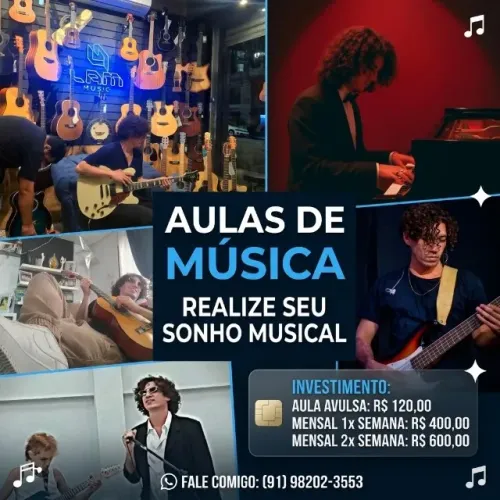 Professor de Música: Violão, Guitarra, Contrabaixo, Piano, Ukulele e Canto
