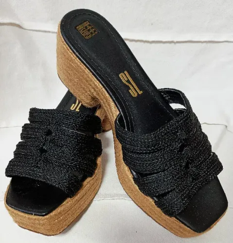 Tamanco Espadrilles Sandalia Plataforma Santa Lolla macrame crochet tecido usado tam 39