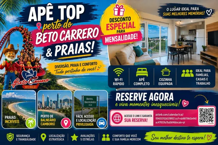 Alugo apto diaria Itajai, próx praias e beto carrero