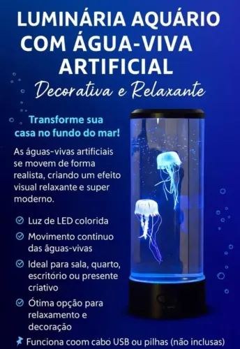 Luminária com Águas-Vivas RGB