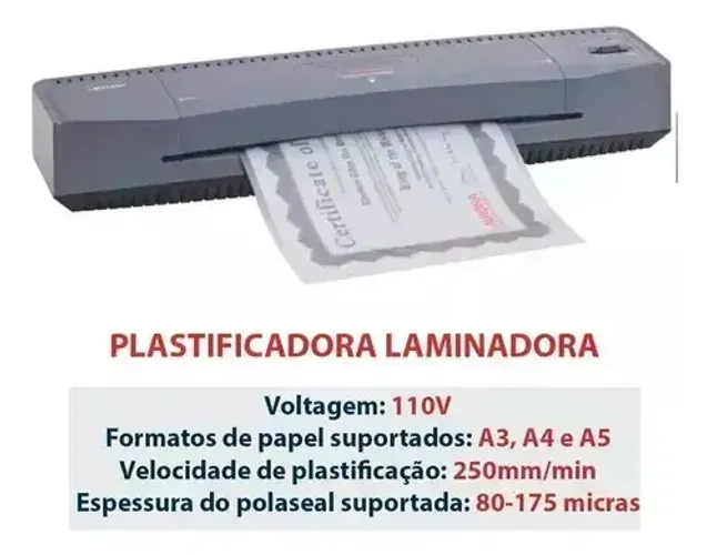 Plastificadora Aurora A3, A4, E A5 350w Lm3233h Cinza 127v