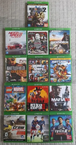 Lote 14 Jogos Xbox One Originais - GTA V, RDR2, FIFA, AC Origins e Mais!