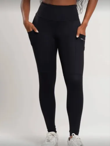 Calça Legging com Bolso e Zero Transparência Poliamida - TAM M - preto 