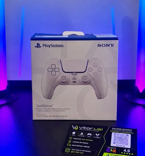 CONTROLE PS5 CHROMA PEARL - LACRADO/NOVO