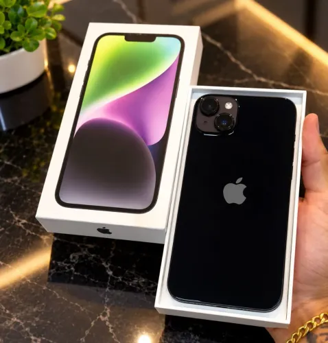 iPhone 14 plus 256GB, bateria 84%, com caixa original