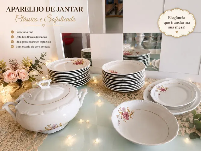 Jogo de Jantar Porcelana Paraná 28 peças