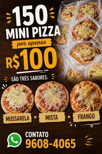 Bolos, Mimi Hambúrguer e Mini pizza 