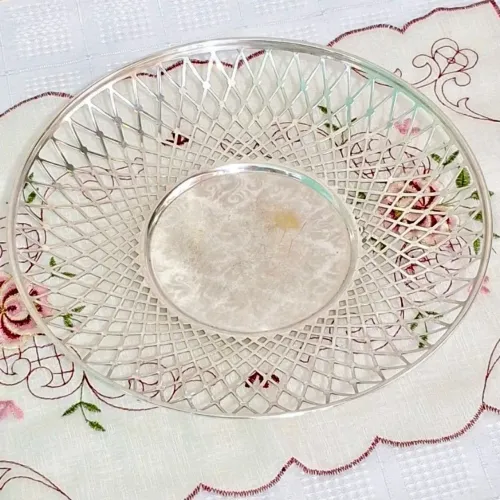 Antiga cesta para pão prata Áurea