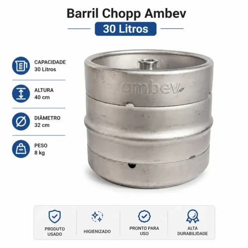 Casco Vasilhame Ambev chopp 30 Litros e 50 Litros