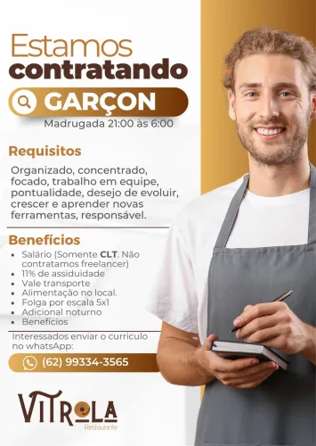 Garçom Madrugada - Restaurante 24h