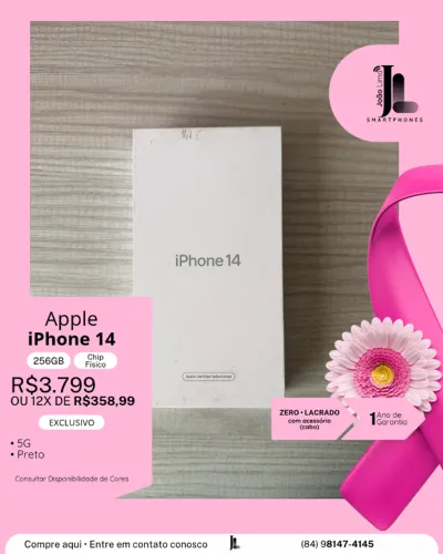 IPHONE 14, 256GB, CHIP FÍSICO, LACRADO, EXCLUSIVO!
